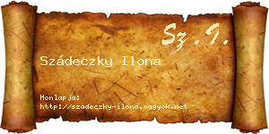 Szádeczky Ilona névjegykártya