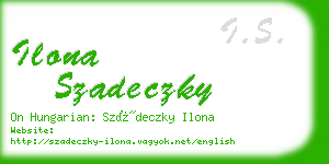 ilona szadeczky business card